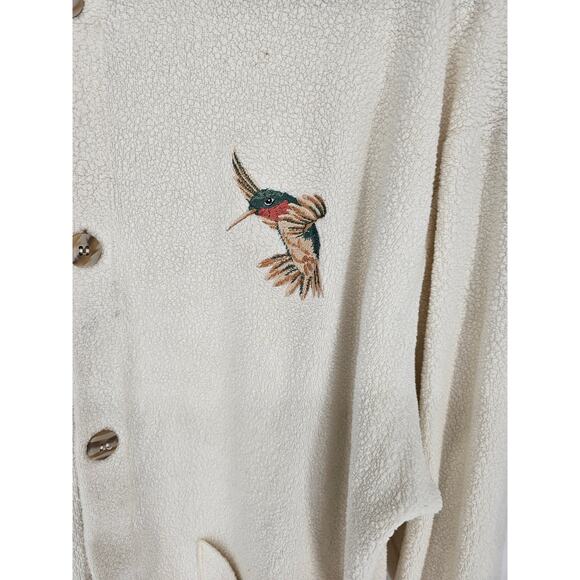 Art Unlimited Sportwear Women's Fleece Button Down Hummingbird Cardigan Size XL - Picture 2 of 4